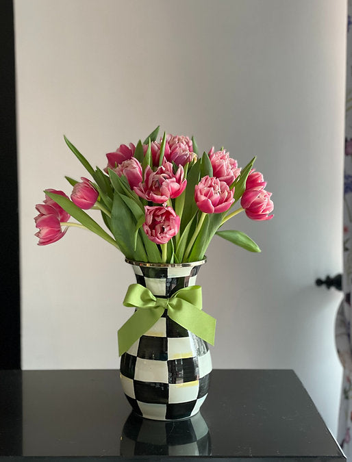 Tulips in MacKenzie-Childs Tall Vase