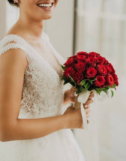 Paris Bride Bouquet and Groom Boutonniere