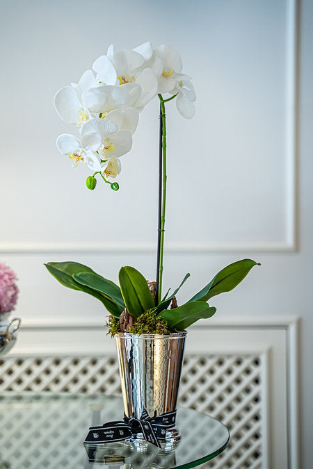 Artificial White Single Orchid